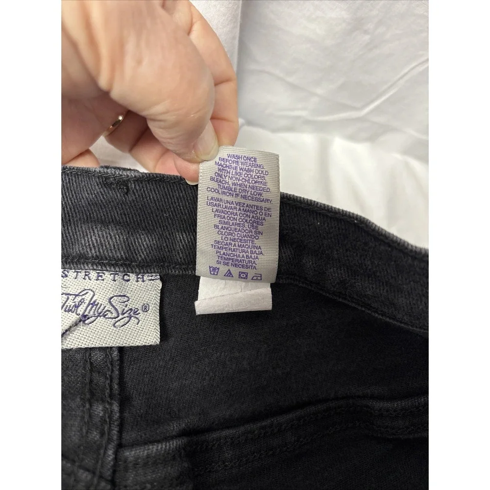 Just My Size Straight Leg Jeans Women Sz 18W/33 (Measured 30x28) Black Stretch